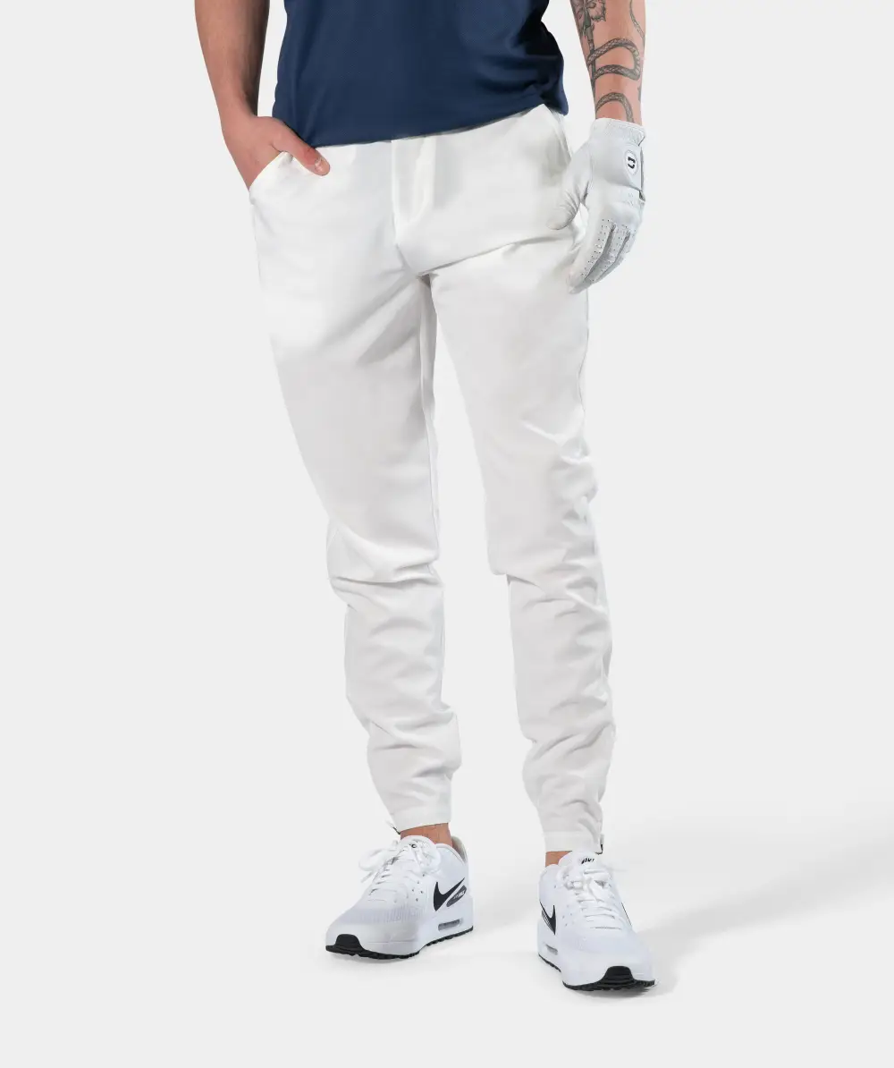 0cb96630d5f7a7fb78af526cf9c9539566c9dadf MEN'S GOLF JOGGERS - WHITE - Image 1