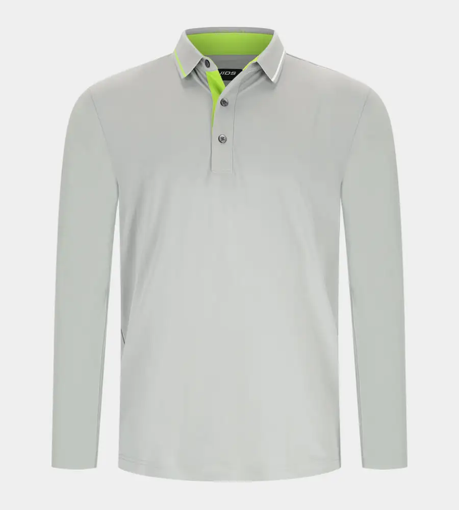 2ae7cbc7728fe2ebd46de8e6cf0f3e6e1632fce8 BAND LONG SLEEVE POLO - GREY - Image 1