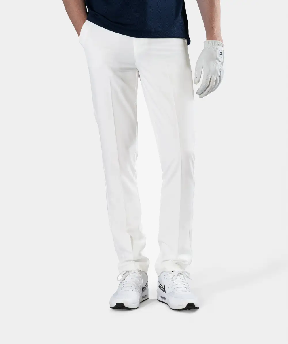 41feb53637093f5f2908e6bdfcf64dc022772de8 MENS CLIMA GOLF TROUSERS - WHITE - Image 1