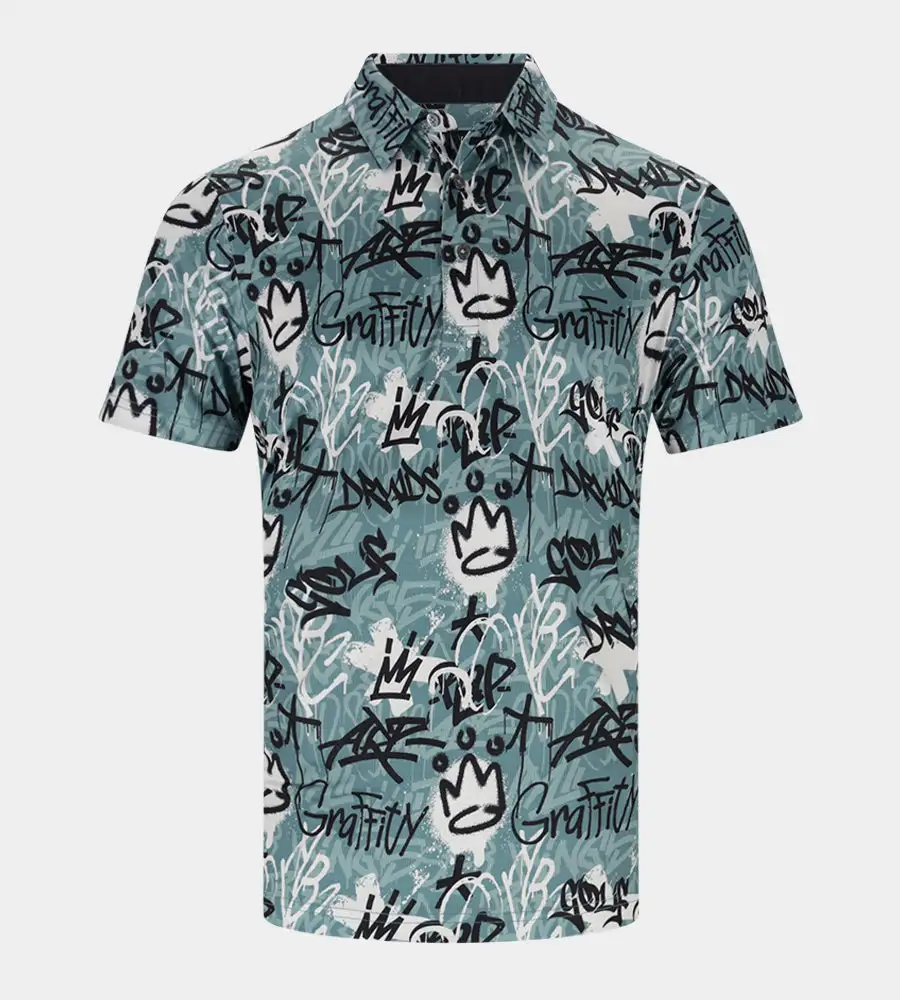 7037a0dfa65c94d52bae4b8d124cc29b8a0c1453 GRAFFITI POLO - SAGE - Image 1