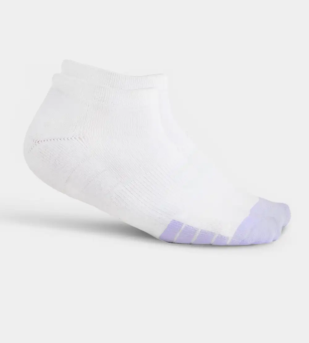 7a7cadd0b09326f5b7f78957a875c04087577168 LADIES TOUR ANKLE SOCKS - WHITE/PURPLE - Image 1