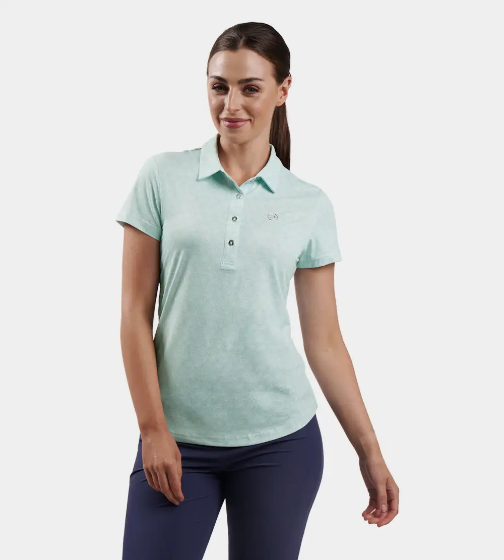 b74a44b79a75a87d7860357b5020d3cc0c5ed566 LADIES PETAL POLO - MINT - Image 1