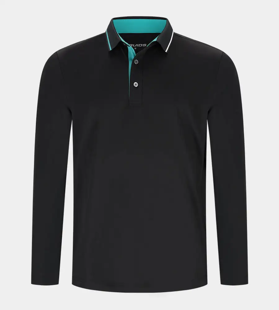 beedfa459bf5f789cfde8cfc2d86d432d245340d BAND LONG SLEEVE POLO - BLACK - Image 1