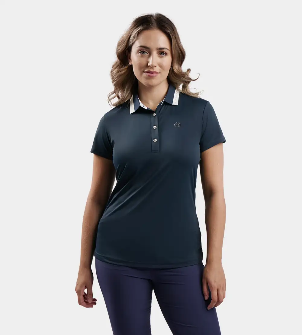 cedb28fd499f3f40b51e0d5639b88cf04606be91 LADIES COUTURE POLO - NAVY - Image 1