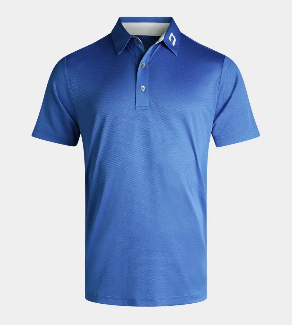 ebf086f341b0599ec832bb58fef46b694c36d985 HONEYCOMB POLO - BLUE - Image 1